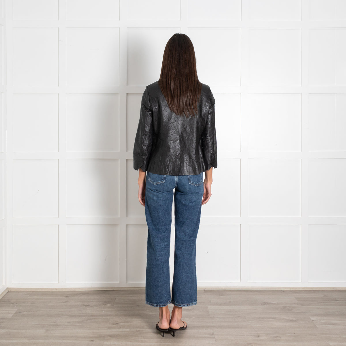 Zadig & Voltaire Preloved Black Crinkle Leather Jacket - Image 5