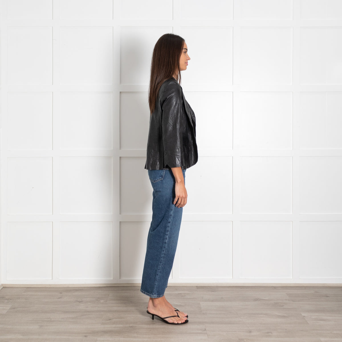 Zadig & Voltaire Preloved Black Crinkle Leather Jacket - Image 6