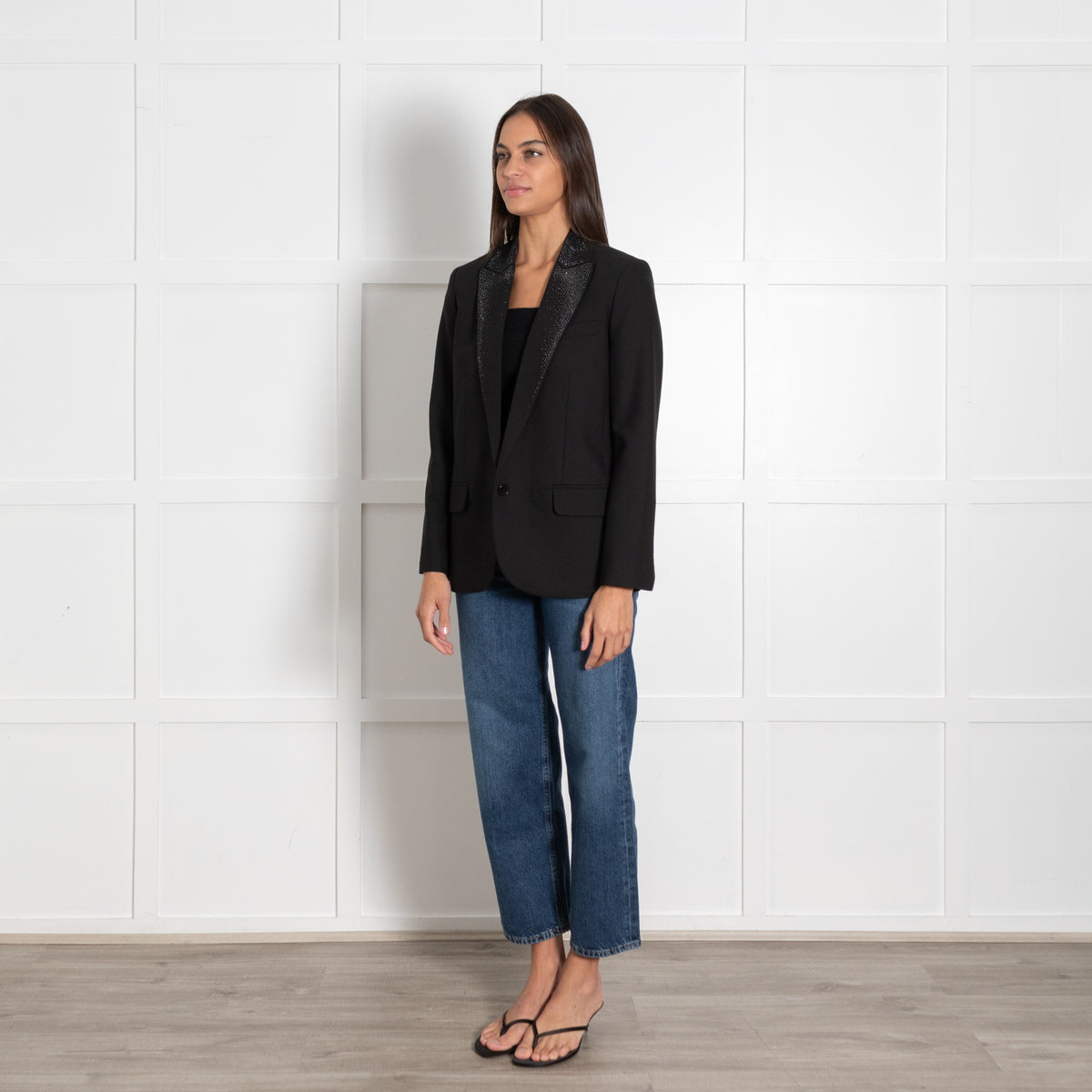 Zadig & Voltaire Preloved Black Rhinestone Embellished Blazer - Image 2