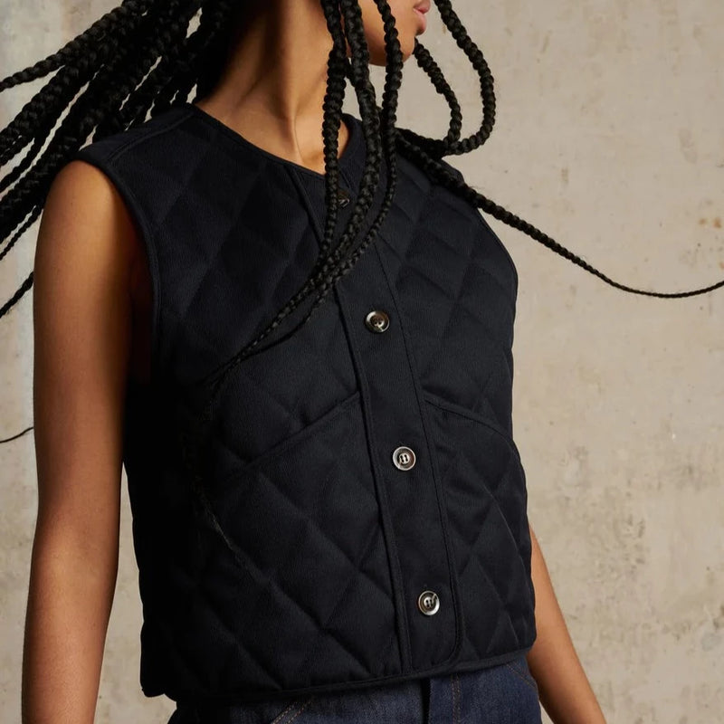 Soeur Navy Quilted Gilet