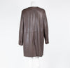 Weekend Max Mara Brown Leather Knee Length Coat