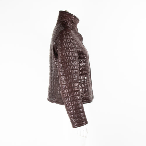 Asprey Brown Quilted Leather Jacket