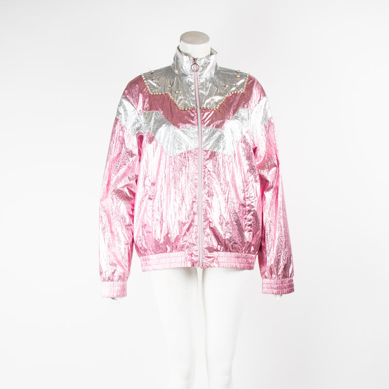 Pinko Metallic Pink Shell Jacket