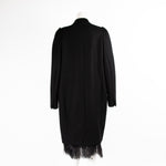No21 Black Feather Trimmed Double- Breasted Coat