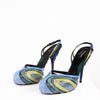 Armani Blue and Green Swirl Crystal Heels