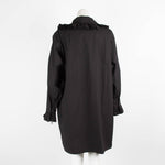 MSGM Black Ruffled Trim Big Collar Tunic Dress