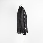 Moschino Black Polka Dot Tie Neck Blouse