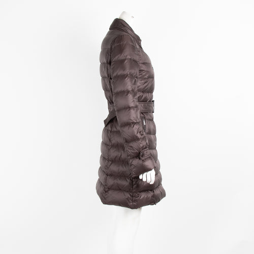 Moncler Brown Longline Double Breasted Coat