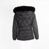 Prada Black Quilted Puffer Jacket with Fur Hood