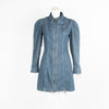 Alexa Chung Blue Denim Zip Up Mini Dress