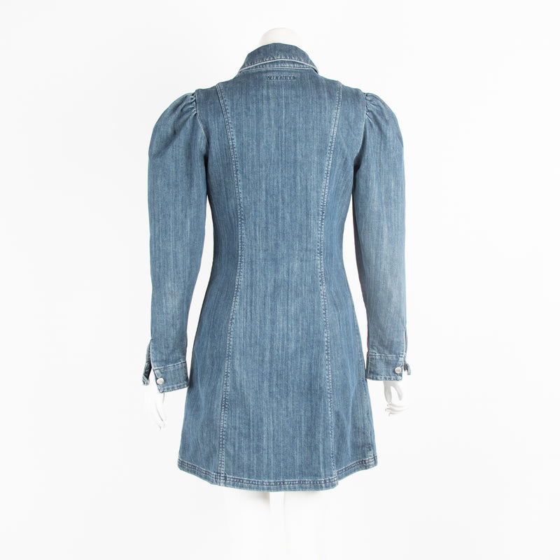 Alexa Chung Blue Denim Zip Up Mini Dress