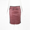 Louis Vuitton Burgundy Leather Black Side Panel Skirt
