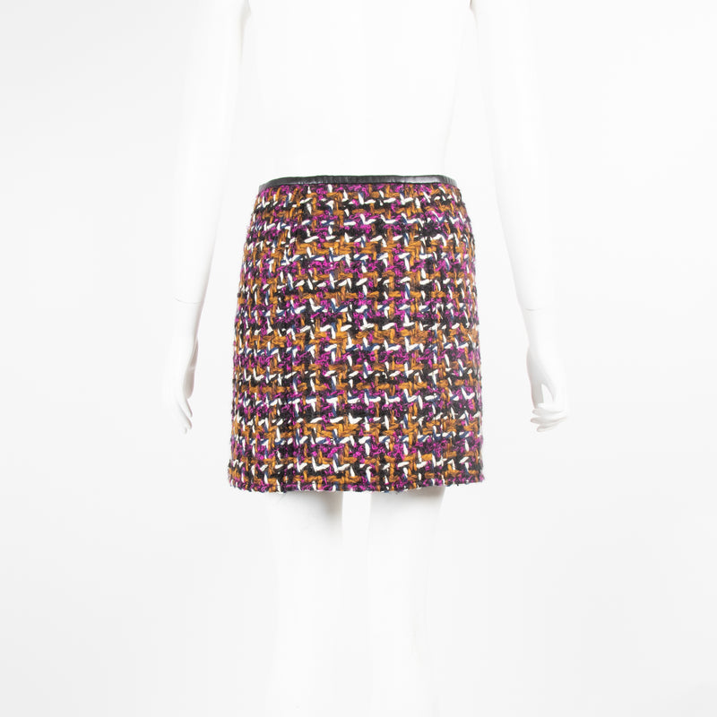 Louis Vuitton Multi Wool Woven Tweed Mini Skirt