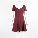 Antonio Berardi Claret Short Sleeve Fit And Flare Dress
