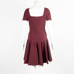 Antonio Berardi Claret Short Sleeve Fit And Flare Dress