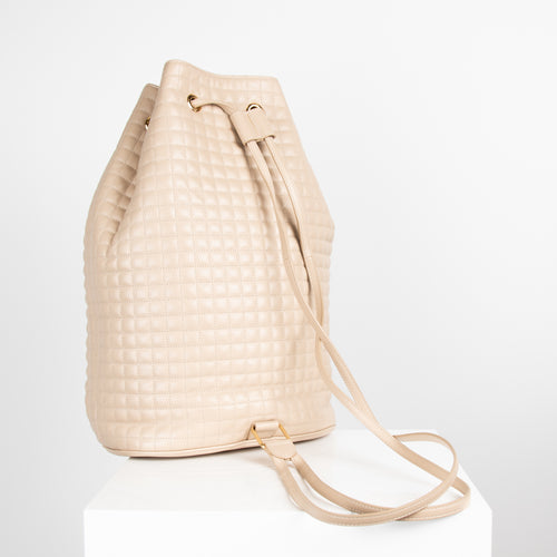 Celine Beige C Charm Bucket Bag