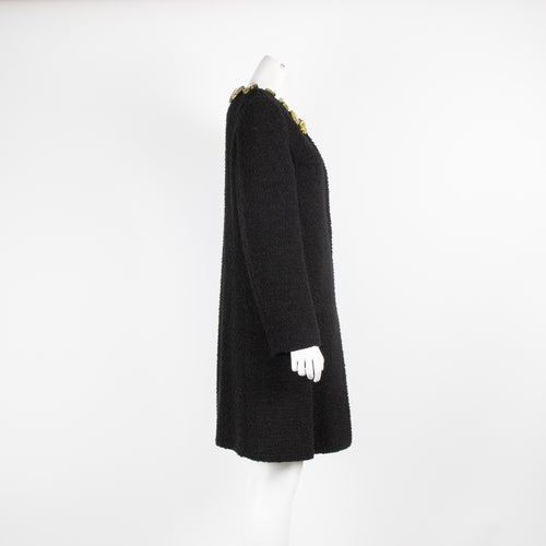 Moschino Cheap and Chic Black Boucle Jacket with Jewelled  Collar