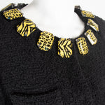 Moschino Cheap and Chic Black Boucle Jacket with Jewelled  Collar