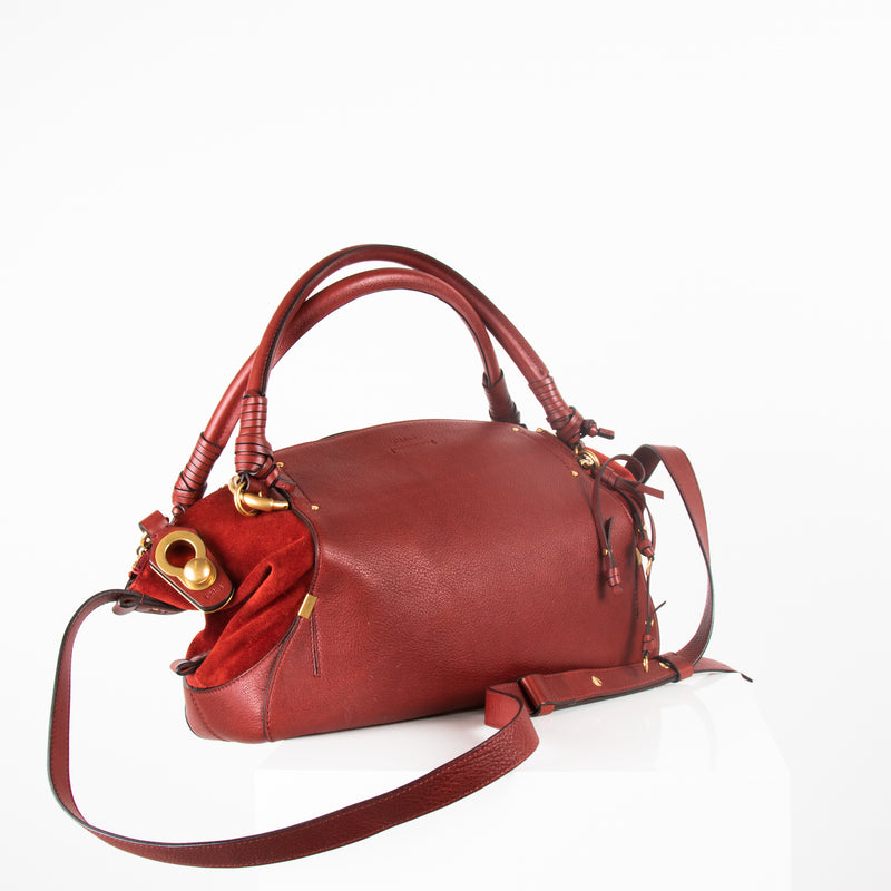 Chloe Red Leather and Suede Bag