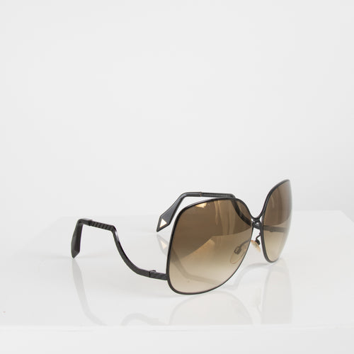 Victoria Beckham Black Metal Frame Sunglasses