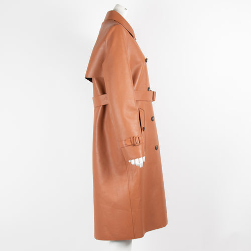 Tods Tan Leather Military Trench