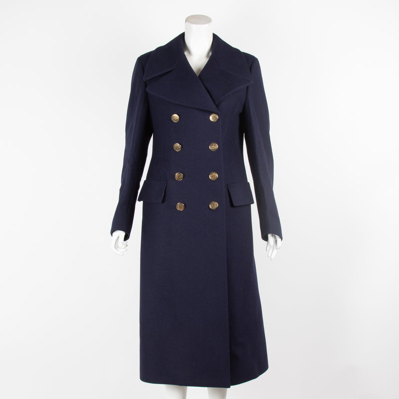 Tods Navy Wool Military Coat