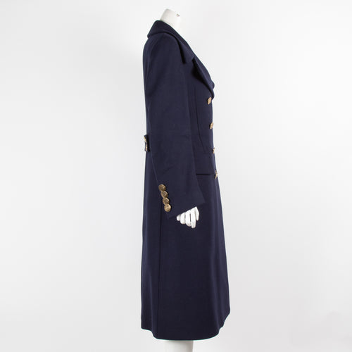 Tods Navy Wool Military Coat