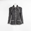 Chanel Black White Tweed Perspex Button Jacket