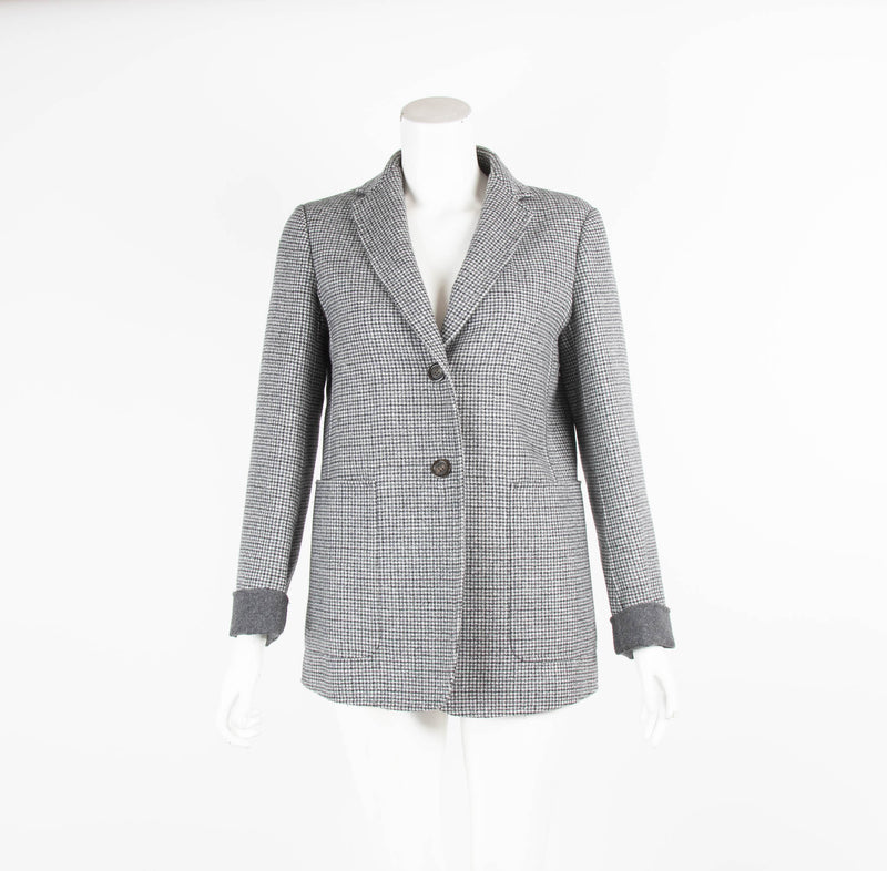 Weekend MaxMara Grey Check Boxy Blazer