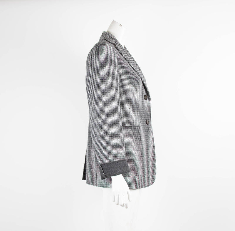 Weekend MaxMara Grey Check Boxy Blazer