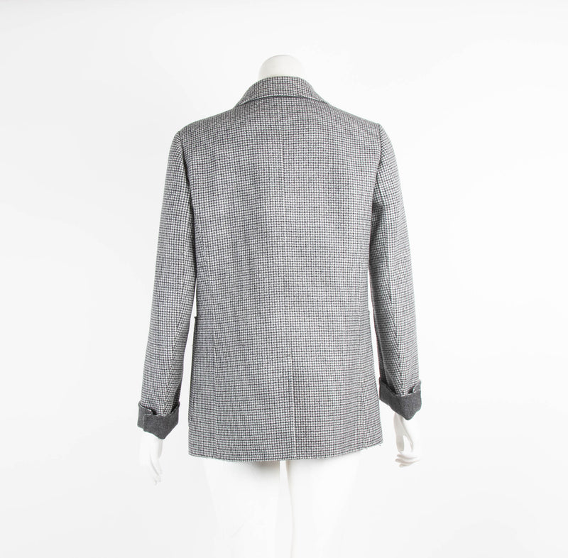 Weekend MaxMara Grey Check Boxy Blazer