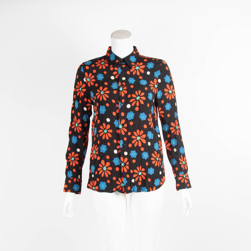 Saint Laurent Floral Black Shirt