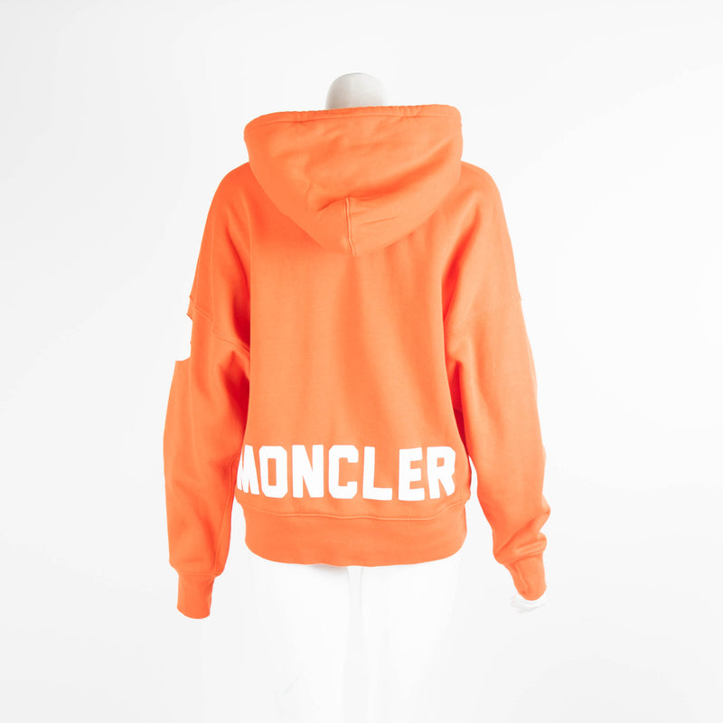 Moncler Orange Cropped Hoodie