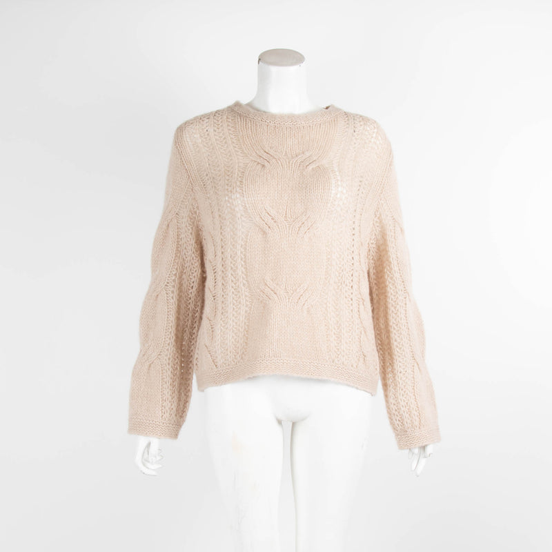 Lu Ren Beige Cable Knit Jumper