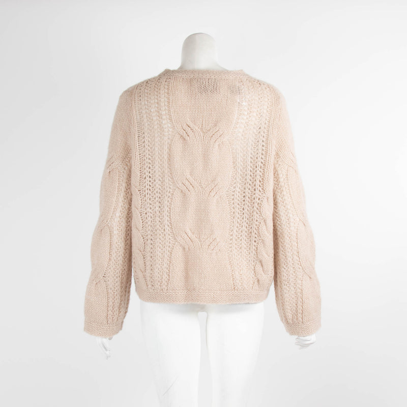 Lu Ren Beige Cable Knit Jumper