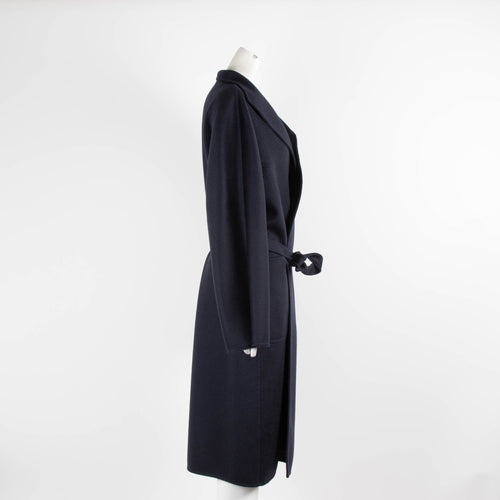 MaxMara Navy Cashmere 'Lilia' Belted Coat