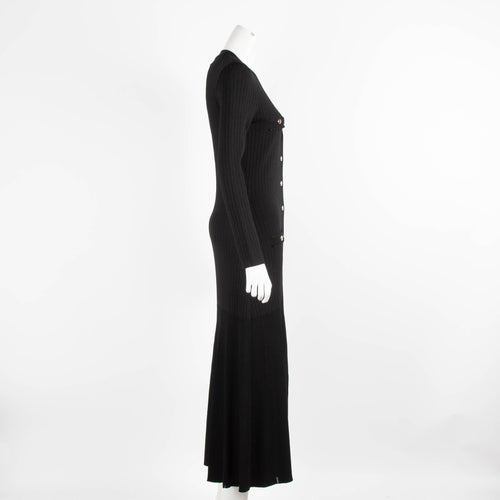 Sandro Black Knit Fit and Flare Cardigan Dress
