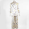Olivia Von Halle Cream Printed Silk Pyjama Set