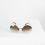 Versace Gold Round Mirrored Sunglasses