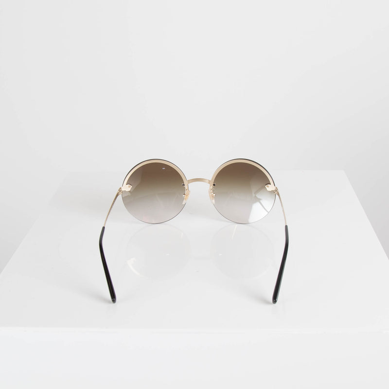 Versace Gold Round Mirrored Sunglasses