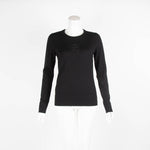 Tory Burch Black Wool Logo Round Neck Jumper