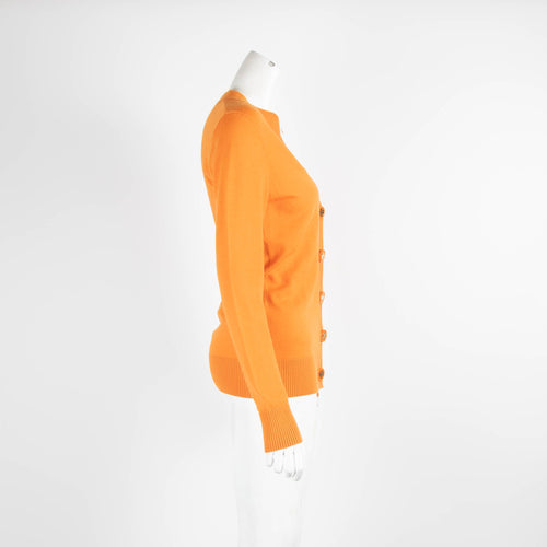 Tory Burch Orange Merino Wool Cardigan