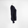 Tory Burch Navy Logo Wool Round Neck Jumper