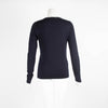 Tory Burch Navy Logo Wool Round Neck Jumper