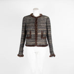 Chanel Boucle Jacket with Rabbit Fur Trim