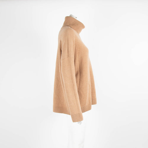 The Kooples Camel Cashmere Roll Neck Jumper
