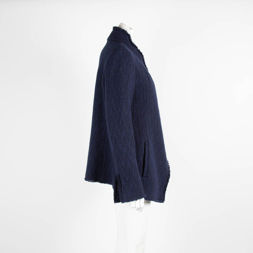 Bamford Navy Wool Fringed Jacket