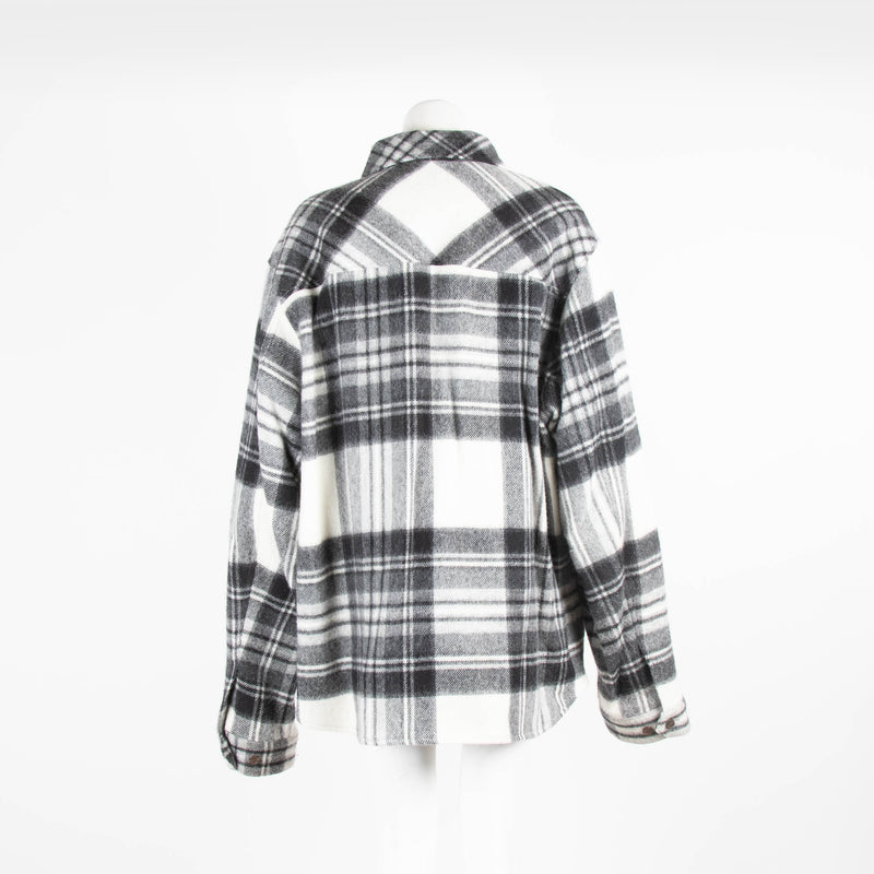 Well Done Boutique Black White Plaid Wool Overshirt