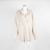 The Row Beige Knitted Silk Wool Mix Double Breasted Jacket