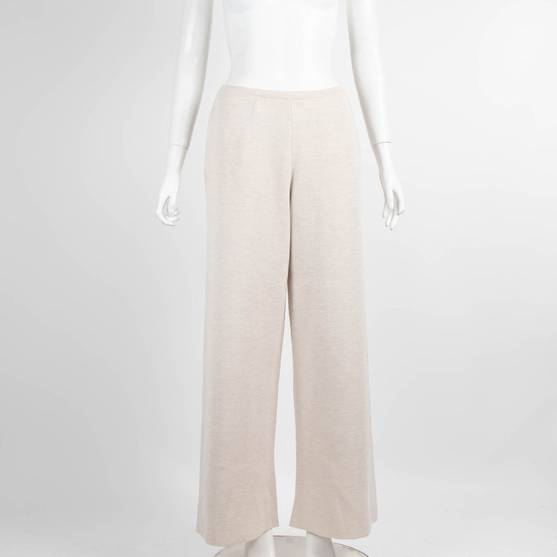The Row Beige Wool Silk Mix Knitted Trousers
